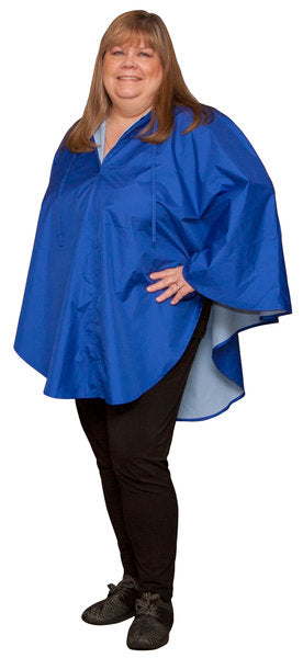Women's Poncho with the hood down