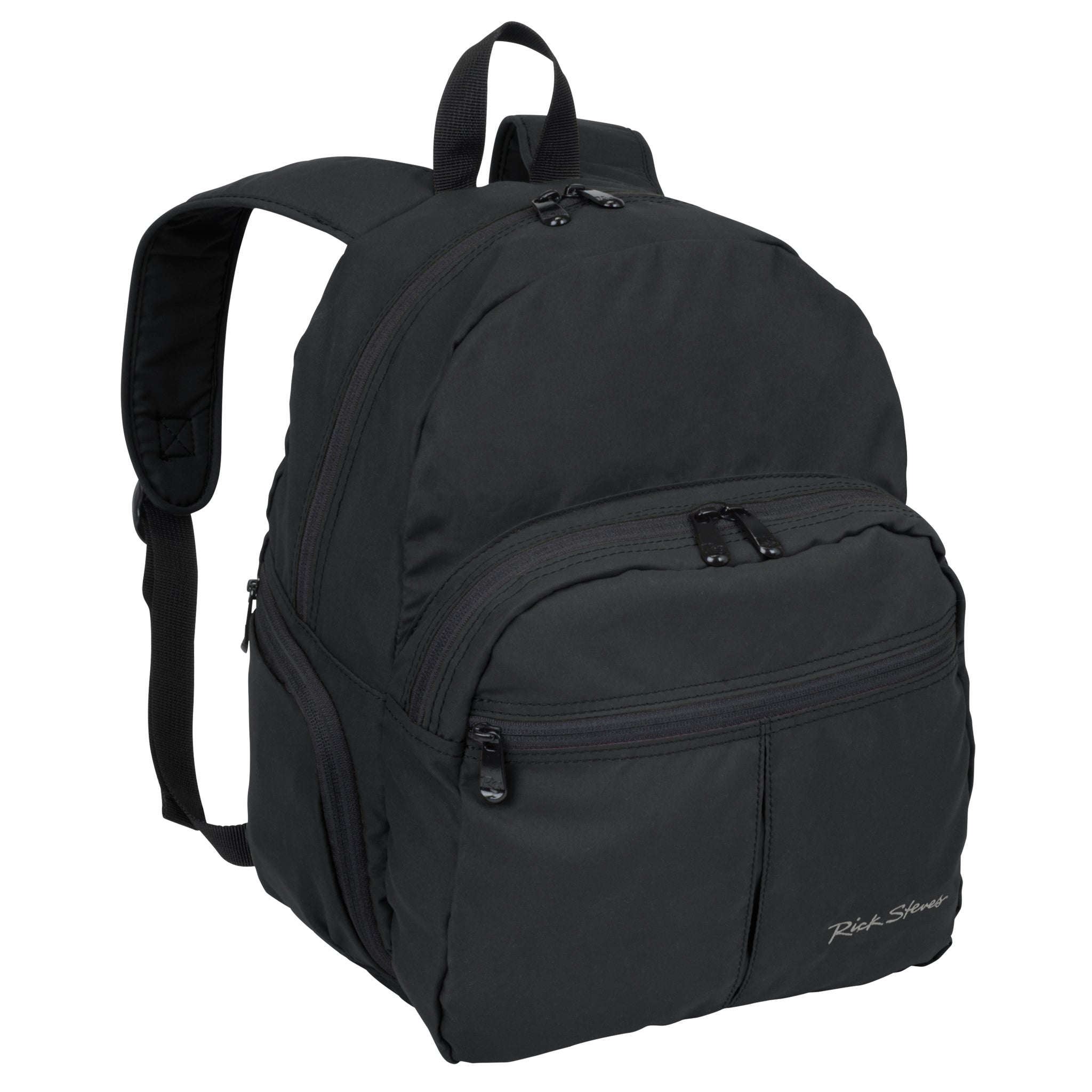 black microfiber day pack front