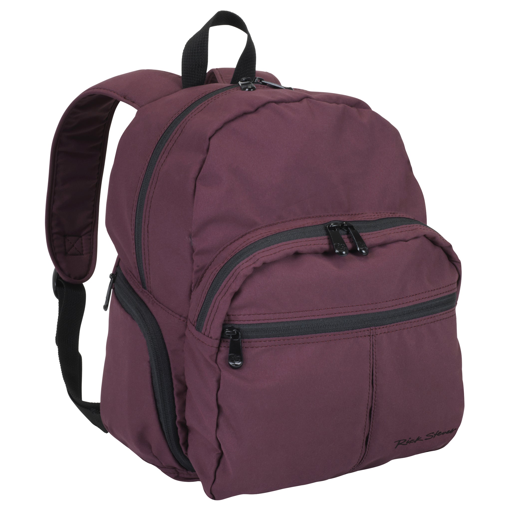 plum microfiber day pack front