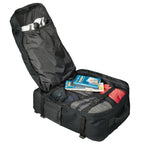black interior packed carry on backpack