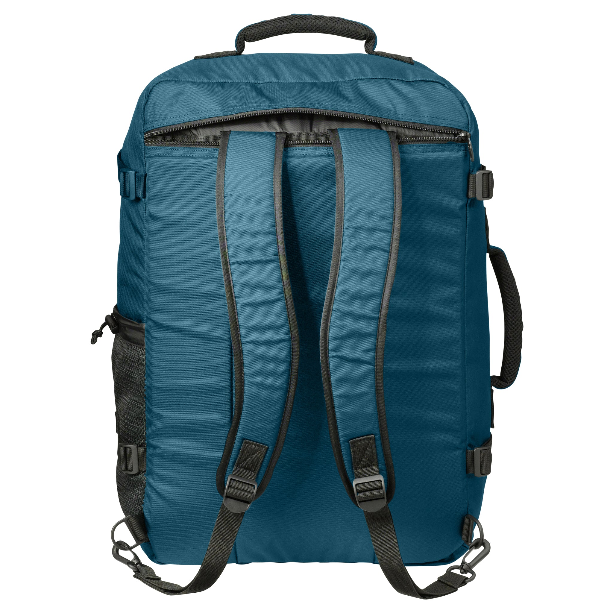 blue spruce straps carry on backpack