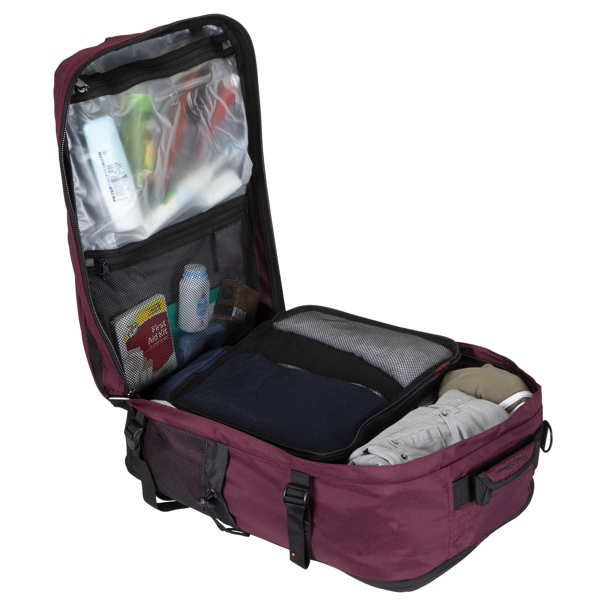Plum convertible backpack interior image