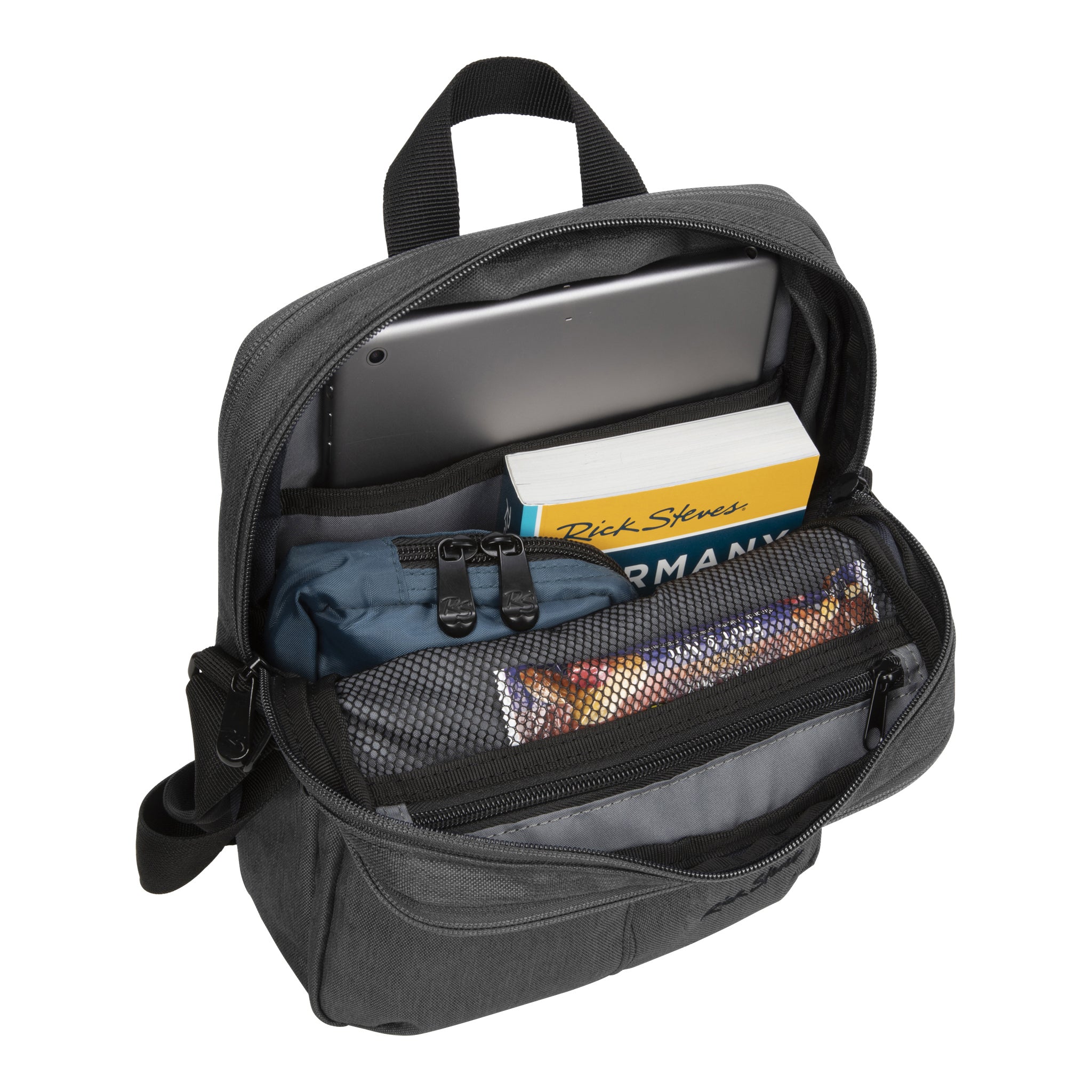 heather gray copenhagen bag front pocket
