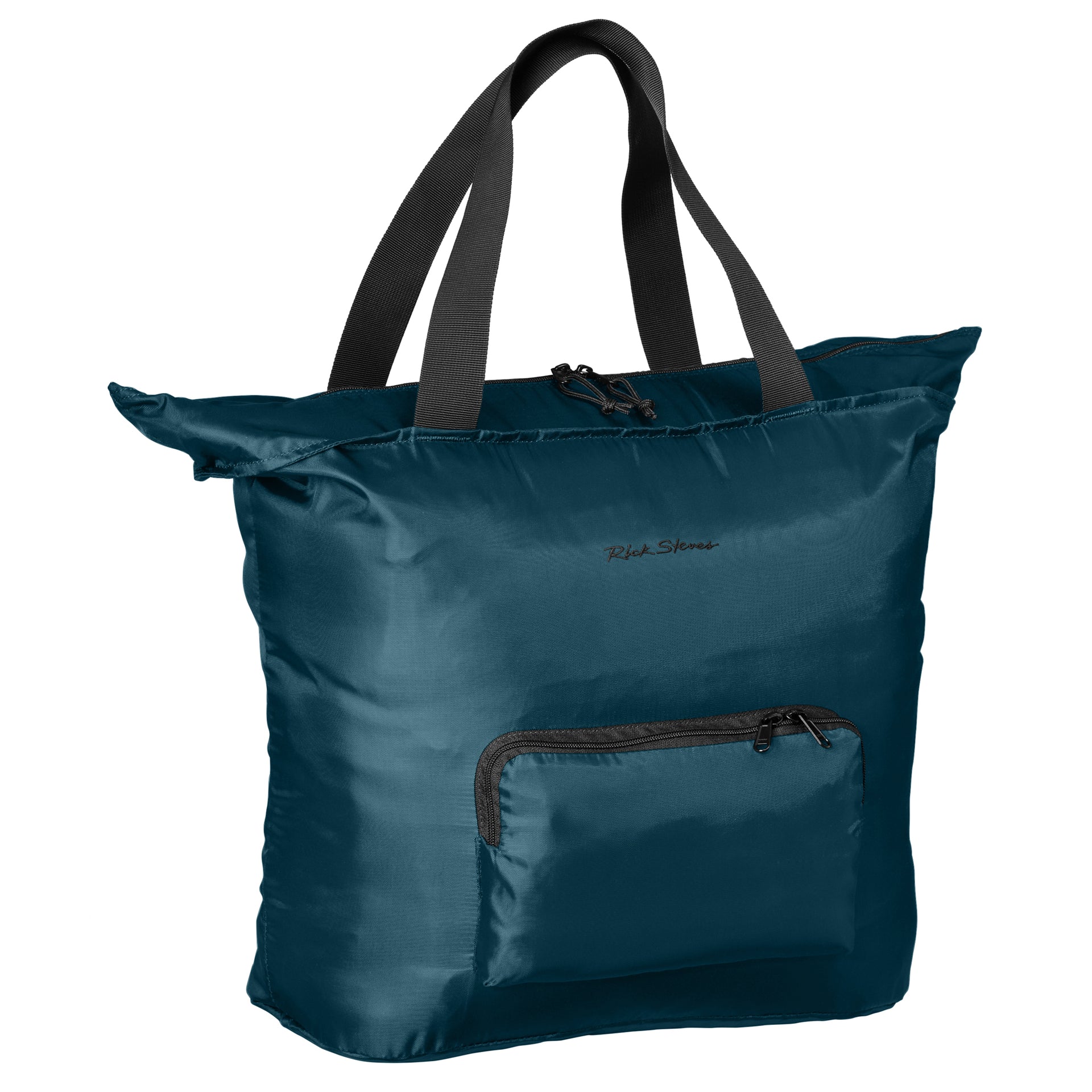 Large Nylon Tote Bag with Zipper Black