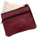 Dark Red Lambskin Travel Wallet - with note