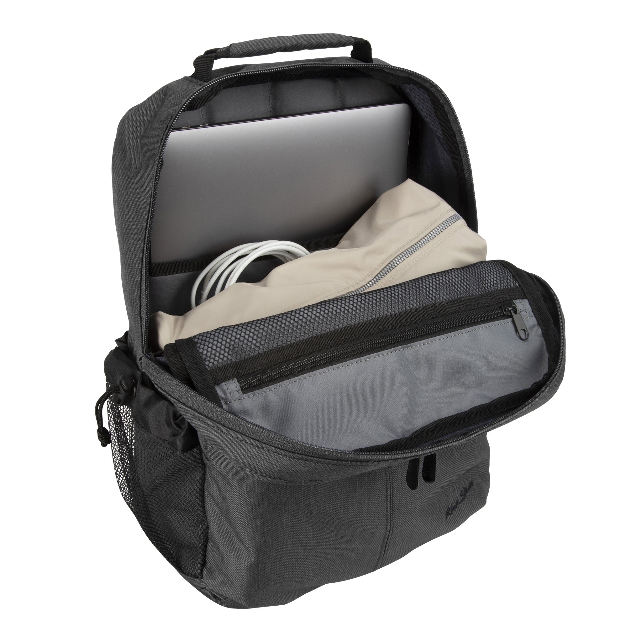 heather gray oslo backpack inside