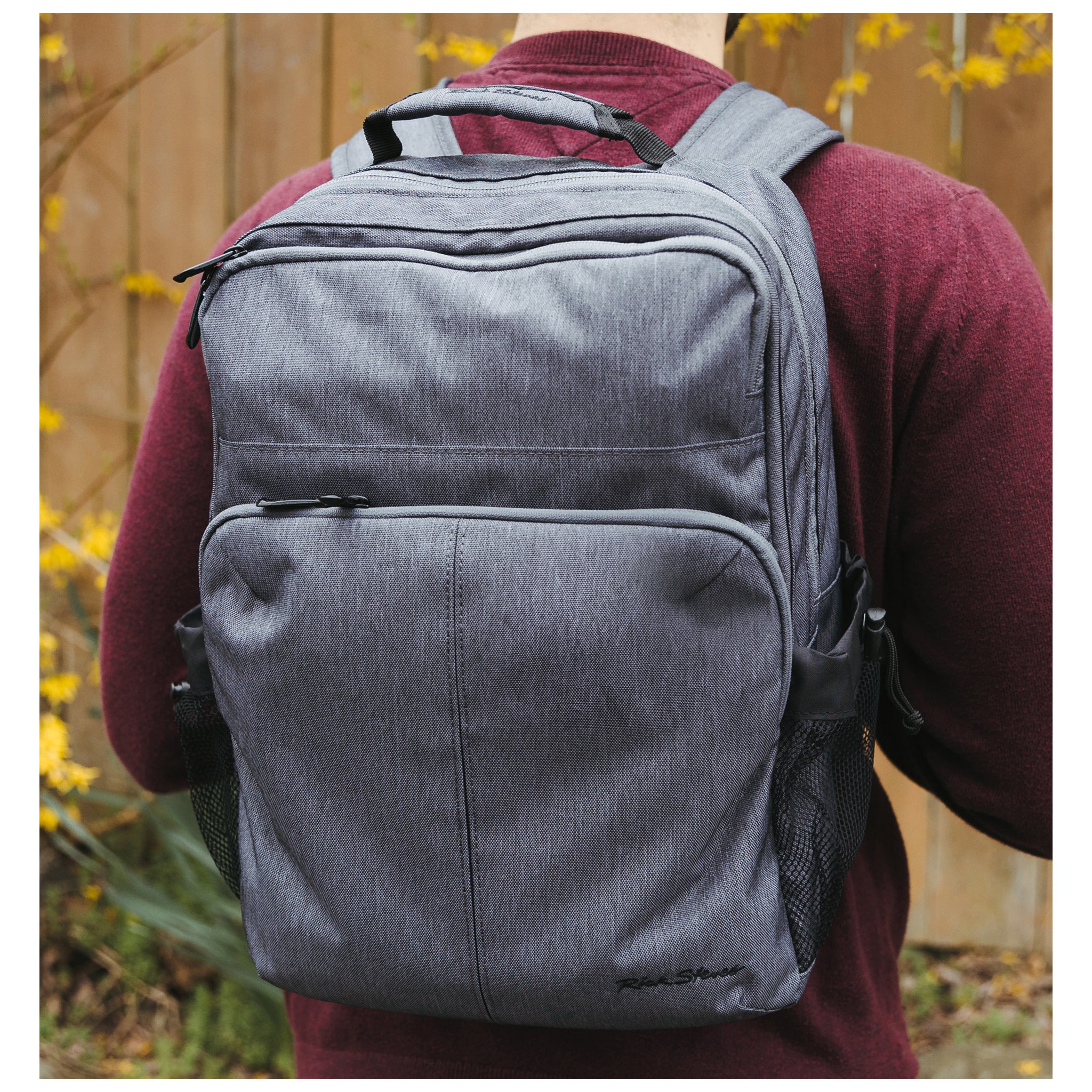 heather gray heather navy oslo backpack back