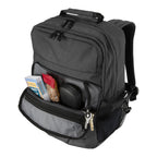heather gray oslo backpack front pocket