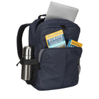 heather navy oslo backpack packed