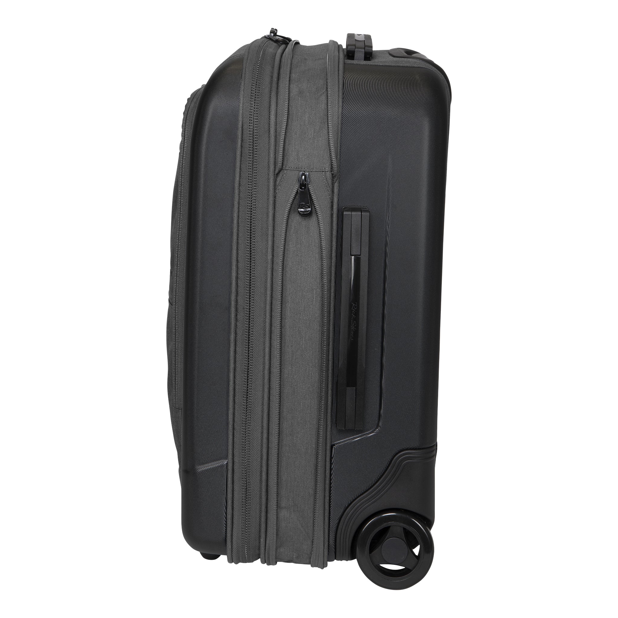 heather gray riga carry on side expanded