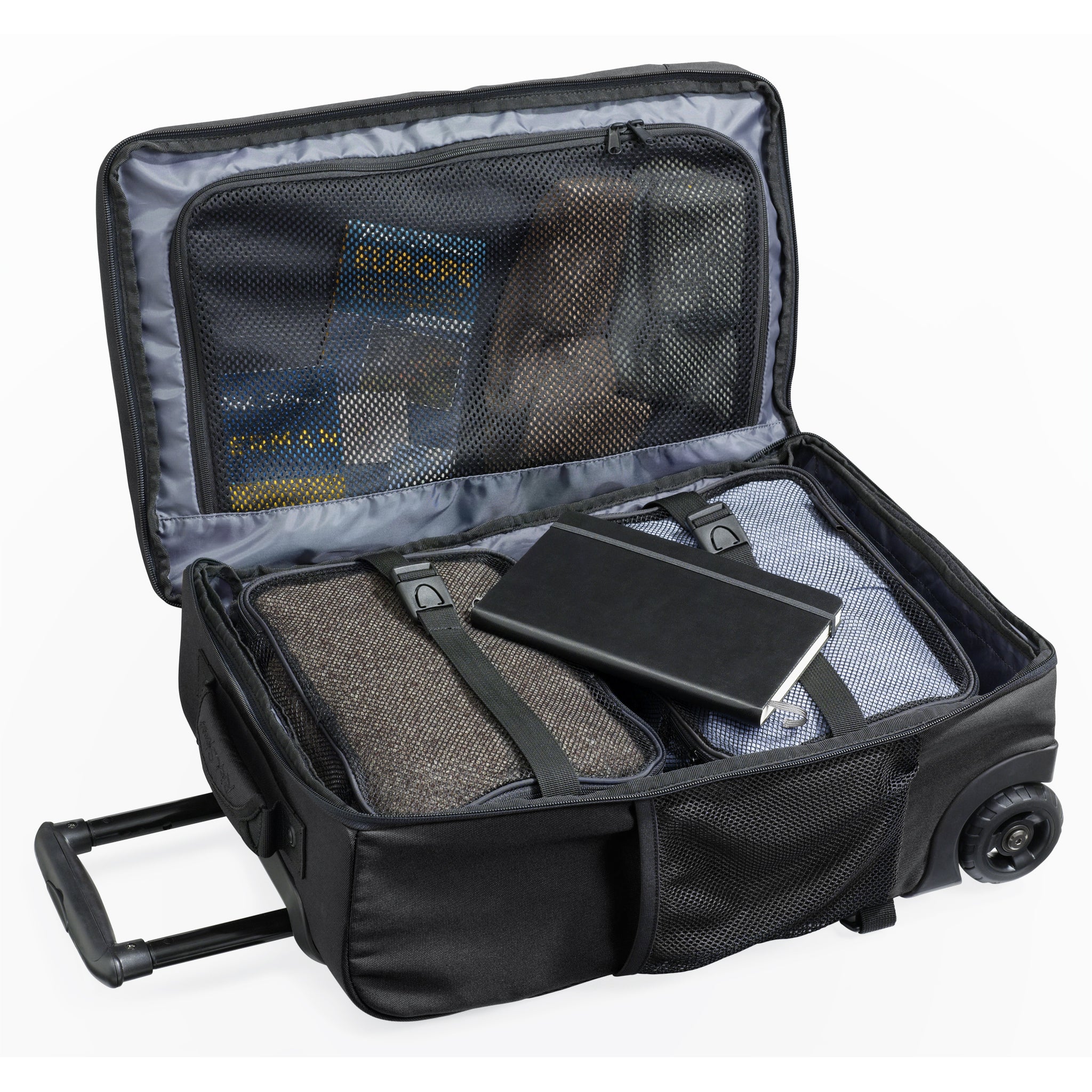 black rolling backpack interior