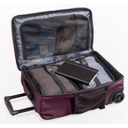 plum rolling backpack interior