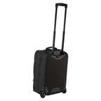 black rolling carry on bag back image