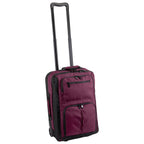 plum extended handle rolling carry on case