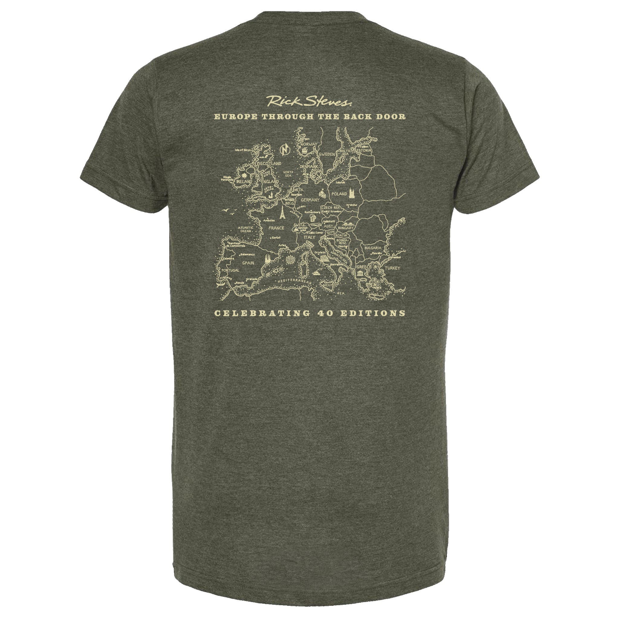 Vintage Rick Steves T-shirt - Back, Europe map | Small, Medium, Large, Extra Large, 2XL