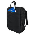 black crossbody purse back