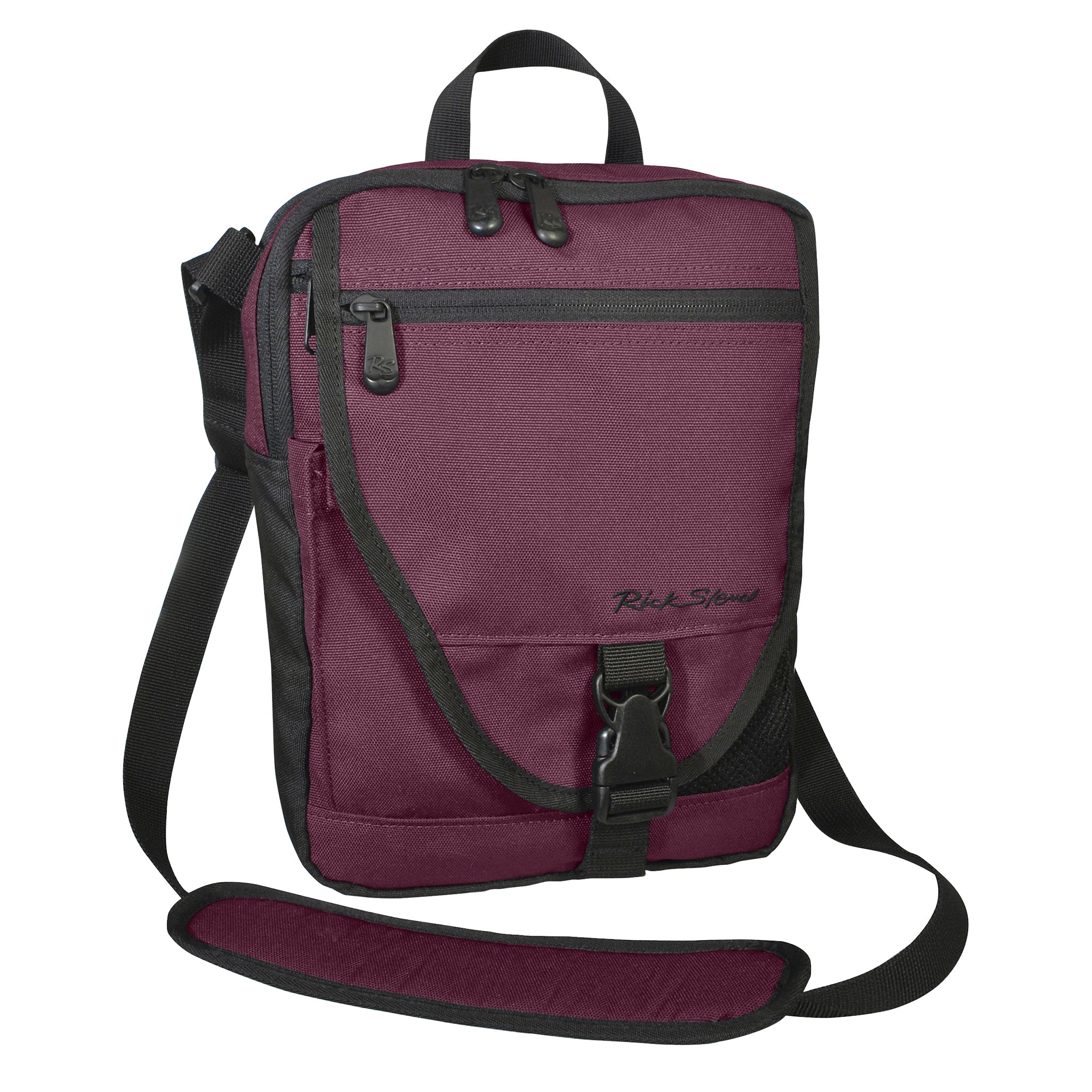 plum crossbody purse front