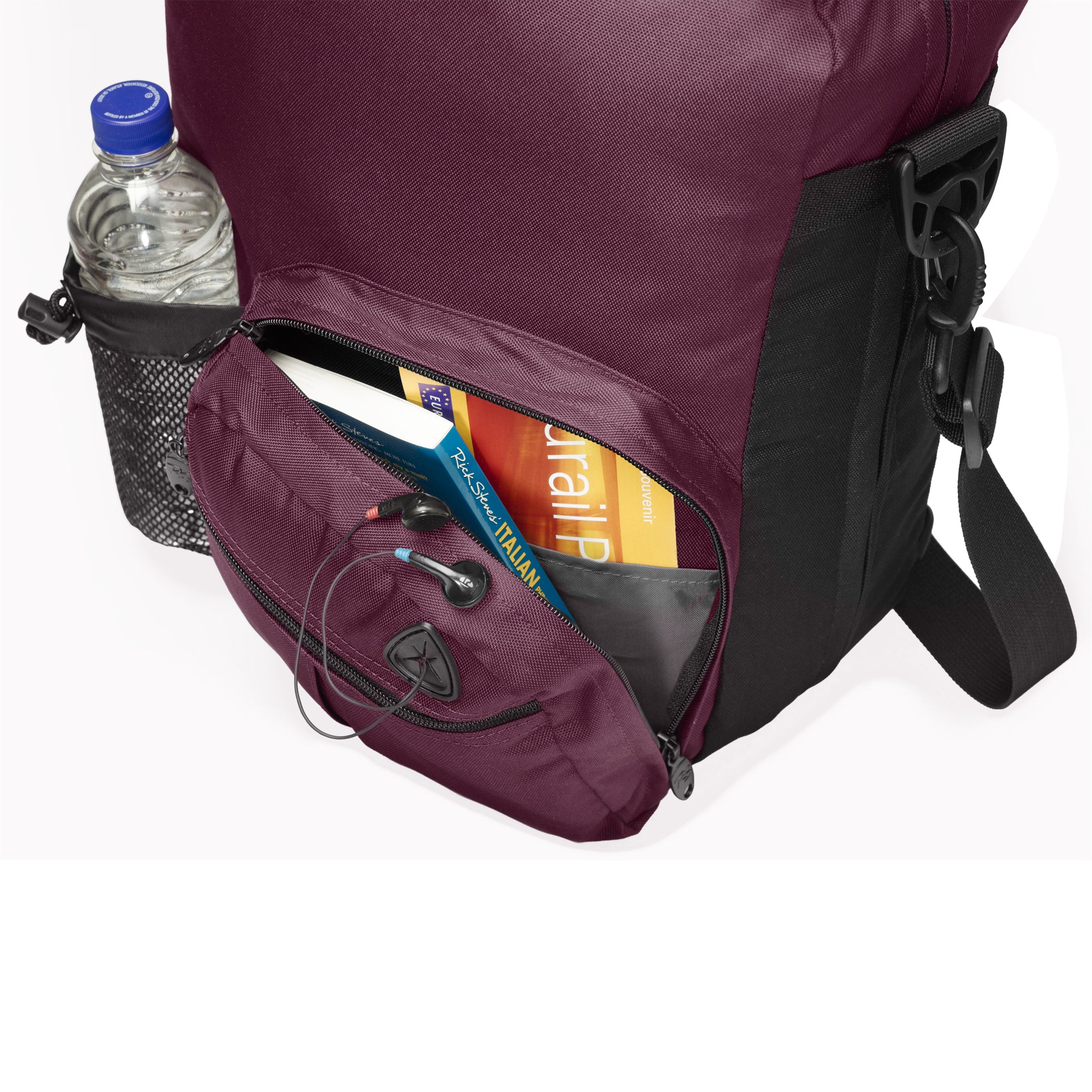 plum veloce shoulder bag pocket
